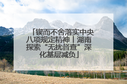 锲而不舍落实中央八项规定精神丨湖南探索“无扰督查”深化基层减负