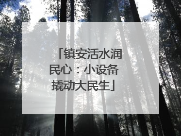 镇安活水润民心：小设备撬动大民生