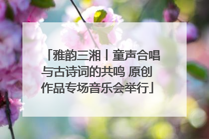 雅韵三湘丨童声合唱与古诗词的共鸣 原创作品专场音乐会举行