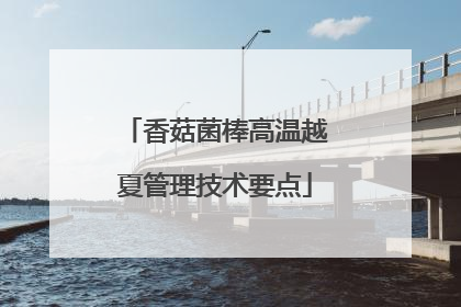 香菇菌棒高温越夏管理技术要点