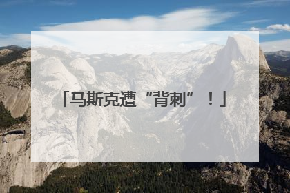 马斯克遭“背刺”！
