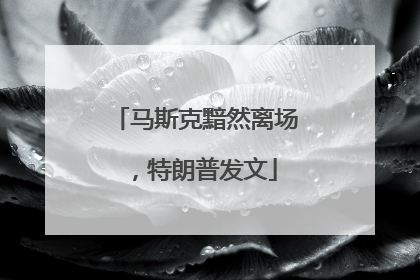 马斯克黯然离场，特朗普发文