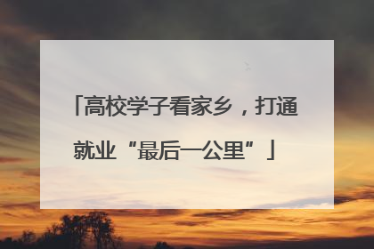 高校学子看家乡，打通就业“最后一公里”