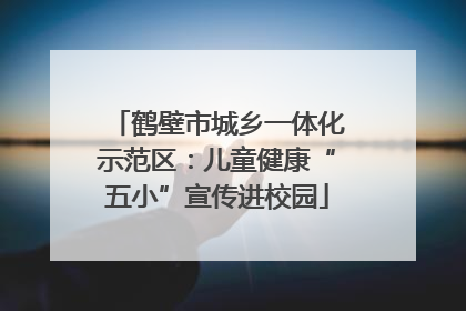 鹤壁市城乡一体化示范区：儿童健康“五小”宣传进校园