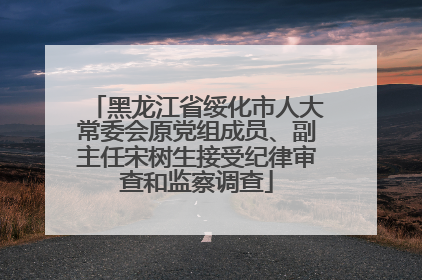 黑龙江省绥化市人大常委会原党组成员、副主任宋树生接受纪律审查和监察调查
