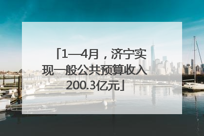 1—4月，济宁实现一般公共预算收入200.3亿元