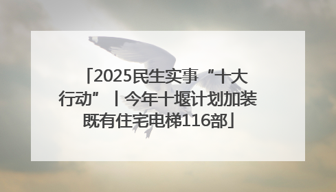2025民生实事“十大行动”丨今年十堰计划加装既有住宅电梯116部