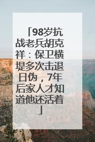 98岁抗战老兵胡克祥：保卫横堤多次击退日伪，7年后家人才知道他还活着