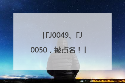 FJ0049、FJ0050，被点名！